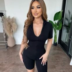 Black Bead Jenny Reversible Jumpsuit(Black)