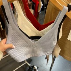 ANWND Tops Helen Cami Crop Ribbed Top(Chili)