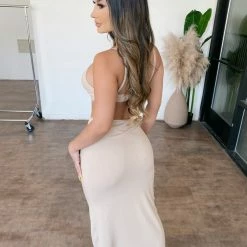 Evenuel Tops Zoey Ribbed Skirt Set(Beige)