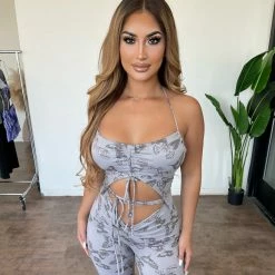 Tresser Elizabeth Cropped Top(Grey) Tops