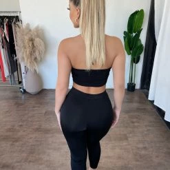 La Luxe Mavis Halter Matching Set(Black) Tops