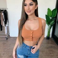 Audrey 3+1 Tops Katrina Tank Button Top(Cider)