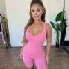 LA LUXE Fiona Tank Romper(Pink)