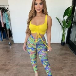 Ktoo Isla Set(Yellow/Green) Tops