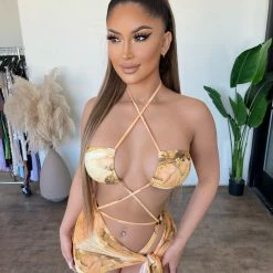 Mermaid Bottoms Aisha Bathing Suit Set(Yellow)