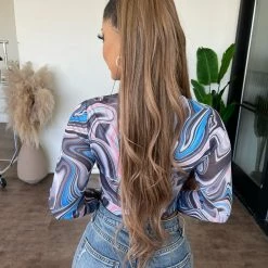 ACOA Briana Long Sleeve Top(Blue Multi)