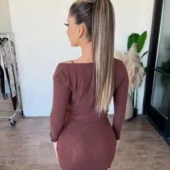 Tic Toc Beverly 2 Piece Mesh Dress(Brown)