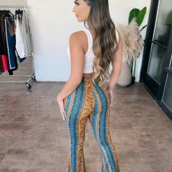 Bear Dance Candice Bell Bottoms(Blue/Yellow)