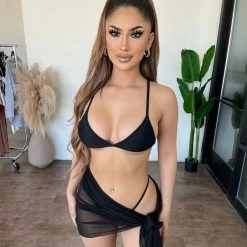 Mermaid Tops Kinsley 3 Piece Bikini(Black)