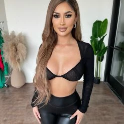 Tic Toc Kendall Long Sleeve Top(Black)