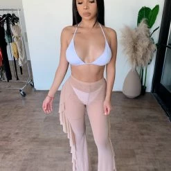 Lipstick Jayda Mesh Flowly Pants(Nude)