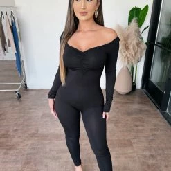 Audrey 3+1 Terra Long Sleeve Jumpsuit(Black) Tops
