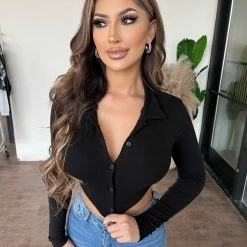 Junie Andy Open Back Top(Black) Tops