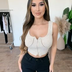 Pretty Knit Tyler Tank Top(Oatmeal)