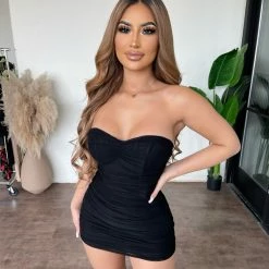 Tic Toc Anne Mesh Dress(Black) Dresses/Rompers