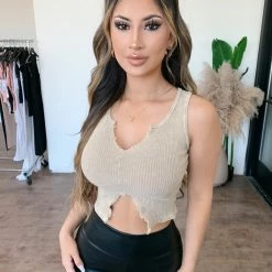 Junie Debra Tank Top(Taupe)