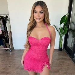 Ootdfash Sales 2022 6 New Pink Gemma Floral Dress(Fuchsia) Dresses/Rompers