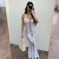 Hera Collection Dresses/Rompers Chloe Bikini Cover Up Dress(White)