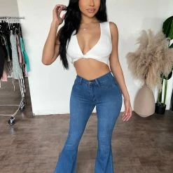 Vibrant Bottoms Ramon High Rise Flare Jeans(Medium)