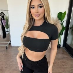 Bear Dance Britt Key Hole Top(Black) Tops