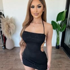 New Pink Dresses/Rompers Lilly Halter Dress(Black)