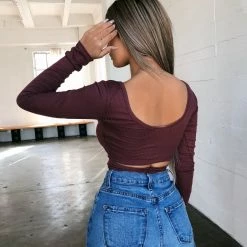 SAUL Tops Betsy Long Sleeve Top(Plum)(final Sale)
