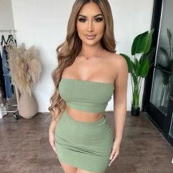 Spring Haze Lydia Tube Set(Olive) Tops