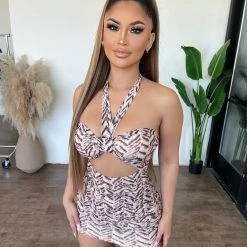 Privy Aspen Dress(Pink/Taupe)