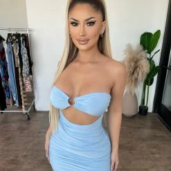 Tresser Kari Tube Dress(Light Blue) Dresses/Rompers