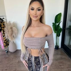 Junie Faith Off Shoulder Top(Cider) Tops