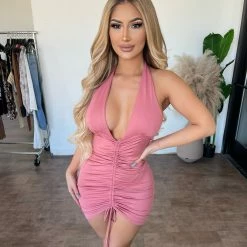 I Joah Dresses/Rompers Arianna Halter Dress(Deep Mauve)