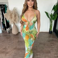 Itzy Elva Dress (Green/Yellow Floral)