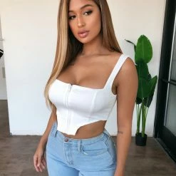 Salty Raven Crop Top(White) Tops