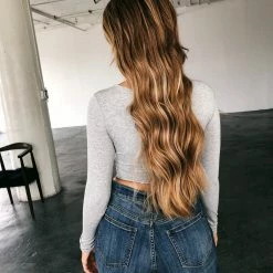 Ootdfash Karina Long Sleeve Top(Heather Grey)(final Sale)