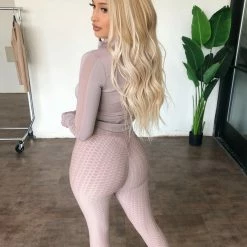 LA Society/ Active Bottoms Diana High Rise Leggings(Pink/Mocha)