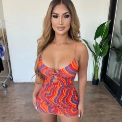 BLANC Dresses/Rompers Barbara Dress(Red/Combo)