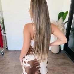 Audrey 3+1 Holly Cami Dress(White/Brown) Dresses/Rompers