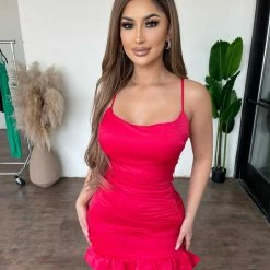 Privy Dresses/Rompers Lydia Cami Dress(Tomato Red)