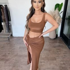 Culture Logan Tank Skirt Set(Brown) Tops