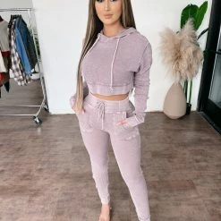 Mind Code Kennedy Waffle Joggers(Dusty Pink) Bottoms