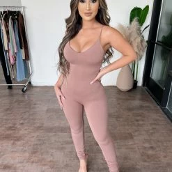 HOT & DELICIOUS Gabby Cami Jumpsuit(Mocha)