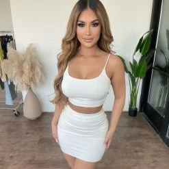 Sabora Ivy Skirt Set(White) Tops