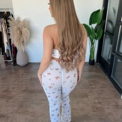 O.Vianca Tops Kim Butterfly Print Set(White)Final Sale