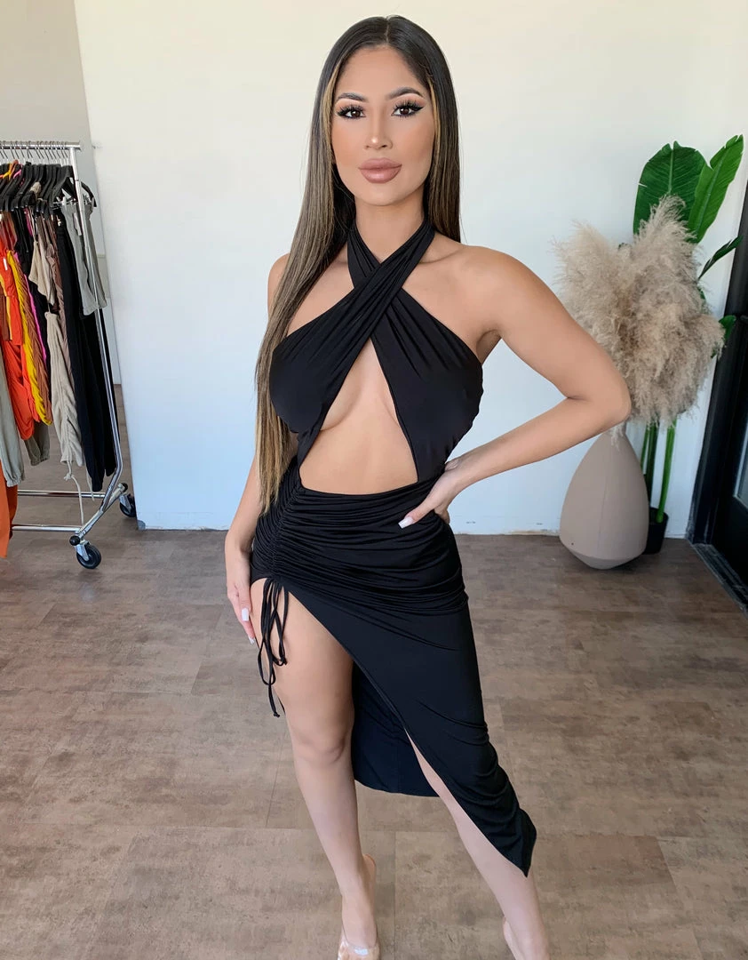 La Luxe Nessa Halter Dress(Black) 1 La Luxe Nessa Halter Dress(Black)