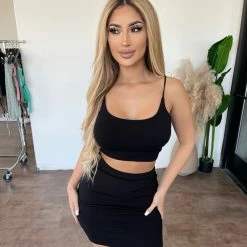 Sabora Kendra Cami Matching Set(Black)