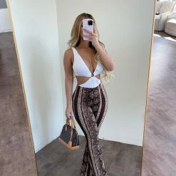 Bear Dance Demi Bell Bottoms(Brown)