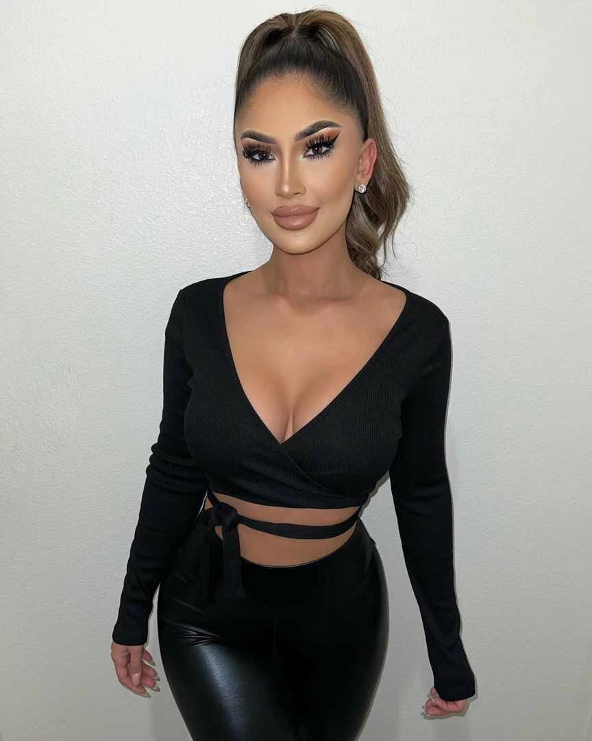 Mable Brittany Wrap Top(Black)Final Sale Tops 1 Mable Brittany Wrap Top(Black)Final Sale Tops