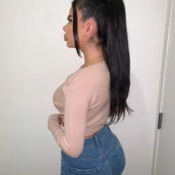 Audrey 3+1 Amelia Wrap Sweatshirt(Biege/Nude)FINAL SALE Tops