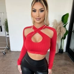 ANWND Cailey Long Sleeve Top(Red)