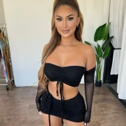 New Pink Belen 2 Piece Set(Black) Tops